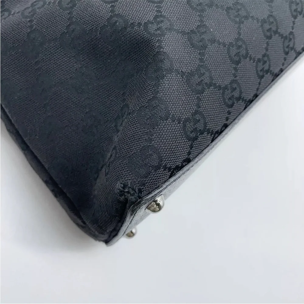 Gucci eclipse black canvas tote bag